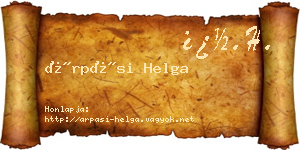 Árpási Helga névjegykártya